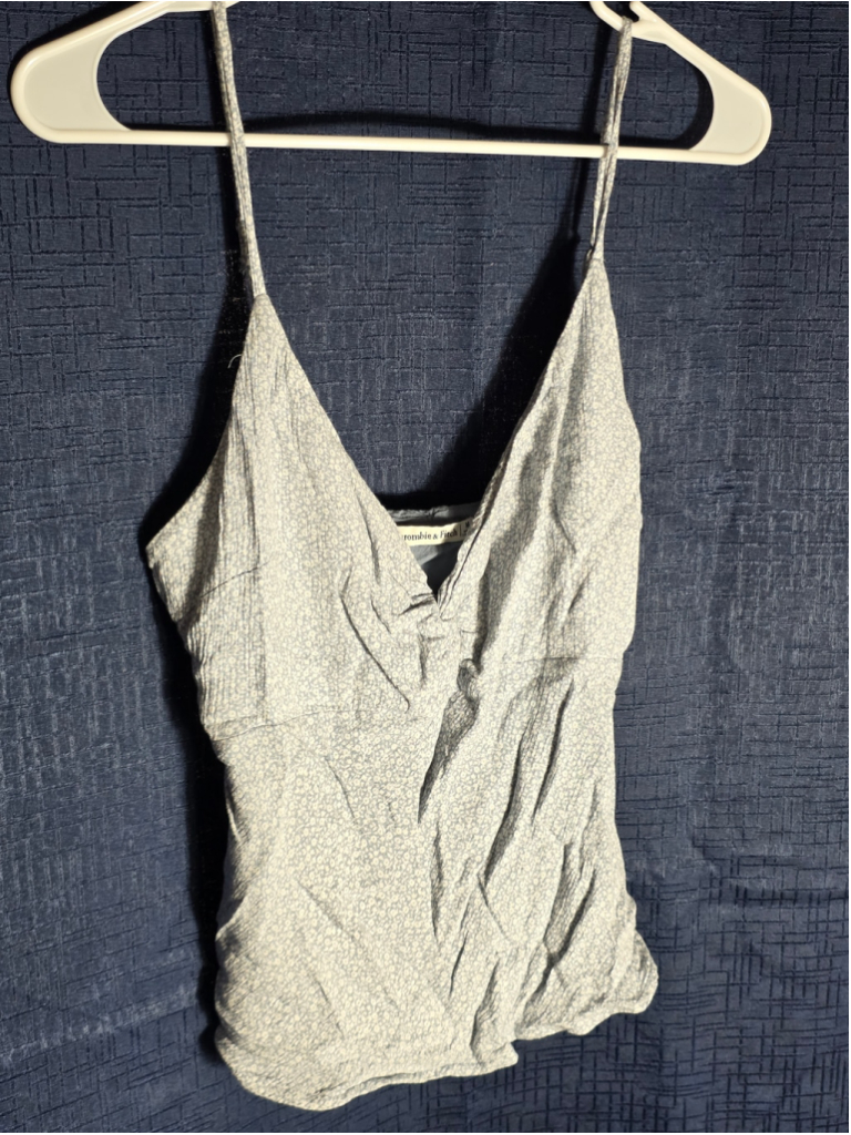 Women's Abercrombie & Fitch Floral Camisole Top Size M Blue White Y2k 90's